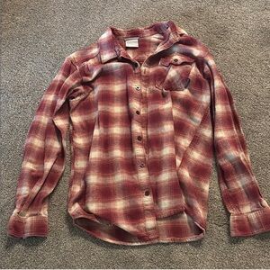 Columbia Men's Burgundy Plaid Button Down Shirt